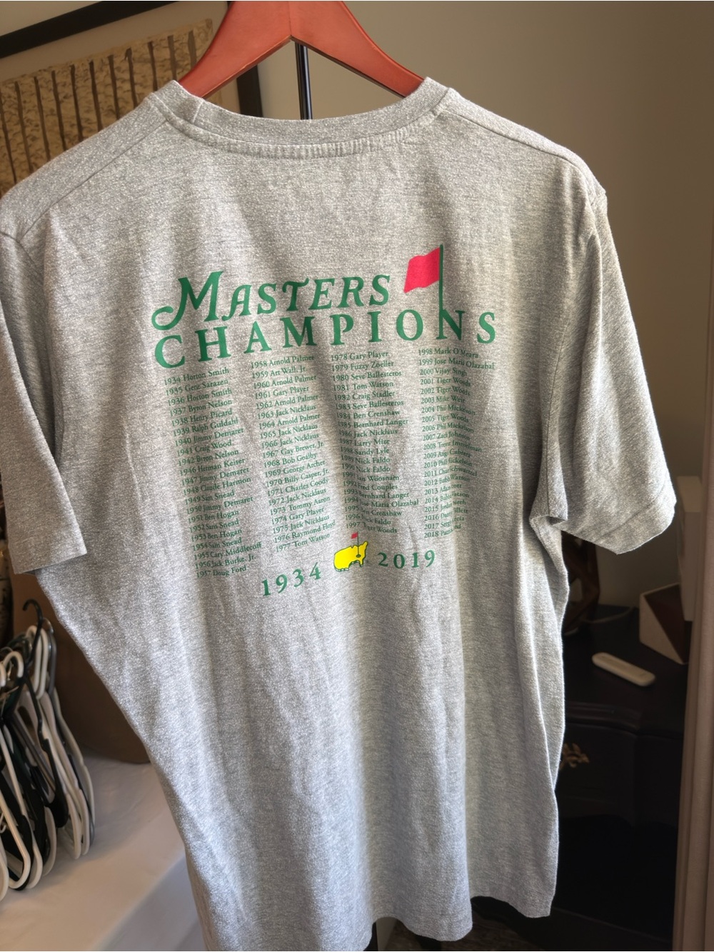 Masters Champions Gray Short-Sleeve T-Shirt 2019- Medium